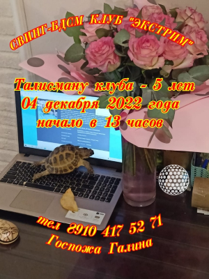 СВИНГ-БДСМ КЛУБ "ЭКСТРИМ". ДЕНЬ РОЖДЕНИЯ ТАЛИСМАНА КЛУБА.